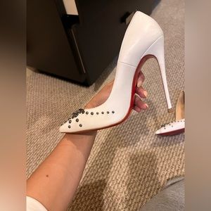 christian louboutin white heels
